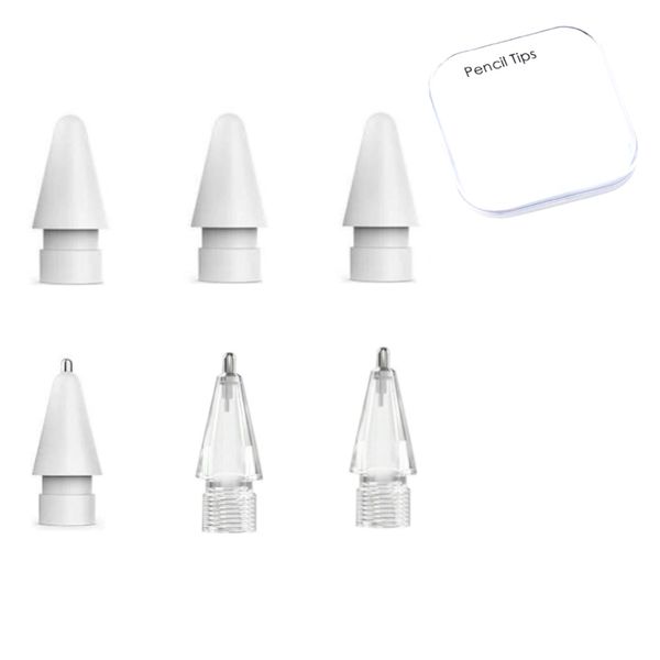 Replacement Tips Compatible with Apple Pencil- Set of 6 in Storage Case