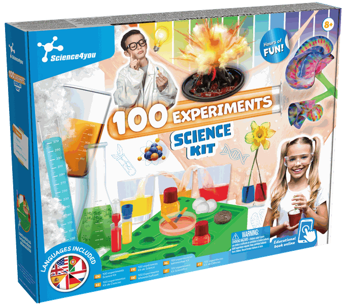 Science4you -100 Science Experiments - Fun &amp; Educational Kit, Ages 8+