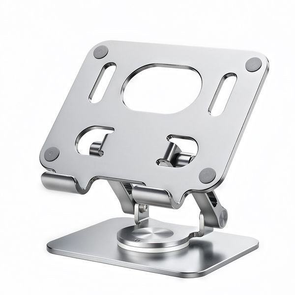 360 Rotating Laptop Stand, Height Adjustable Ergonomic Desk Riser