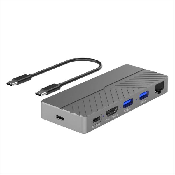 6-In-1 Expansion Dock M 2 Solid-State Mobile Hard Drive Box Gray