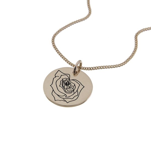 Rose of June Rose Gold Birth Flower Pendant