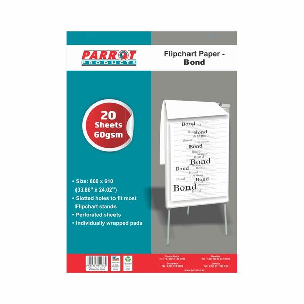 Flipchart Paper Bond - 860 x 610mm - 20 Sheets