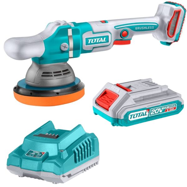 Total Tools - Cordless Brushless Polisher with 2.0Ah Battery &amp; Charger