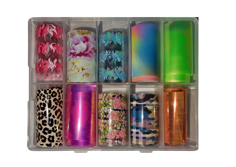 Nail Art Transfer Foil 10 Design Tray