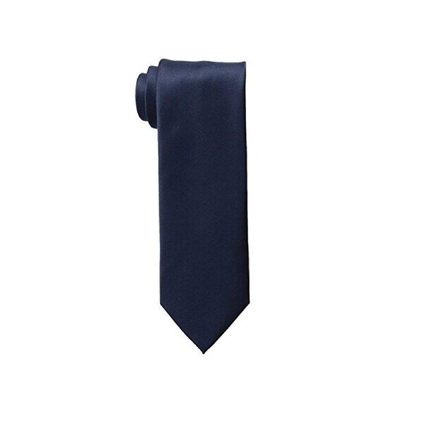 Navy Blue Plain Satin Tie
