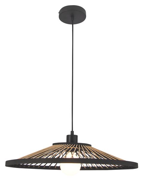 Scandinavian-Inspired Bamboo Pendant Light - PEN835 Black