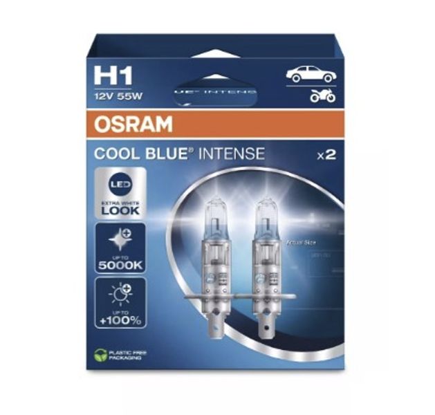 Osram Cool Blue Intense H1 Headlight Bulb Set (Pair - 2 bulbs)
