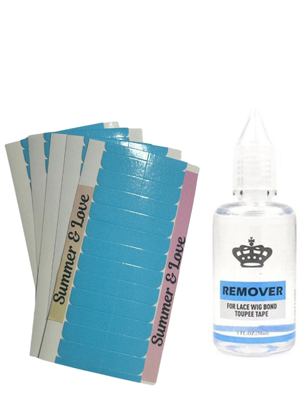 60 Summer &amp; Love Strong Hold hair Tapes &amp; 30 ml Remover