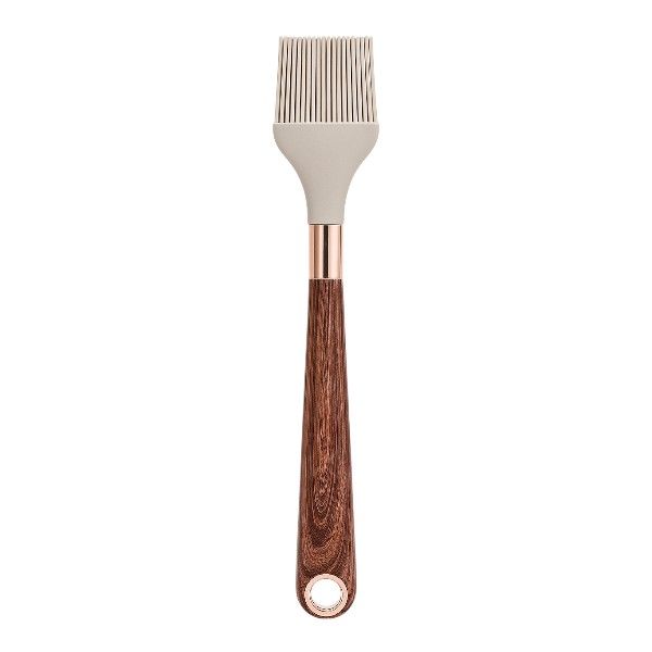 Flexible Silicone Cooking Paint Brush With Wooden Handle - Beige