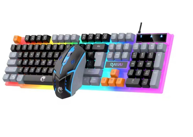 Glowing RGB Wired Gaming Keyboard And Mouse Set With Visibility LED Backlit