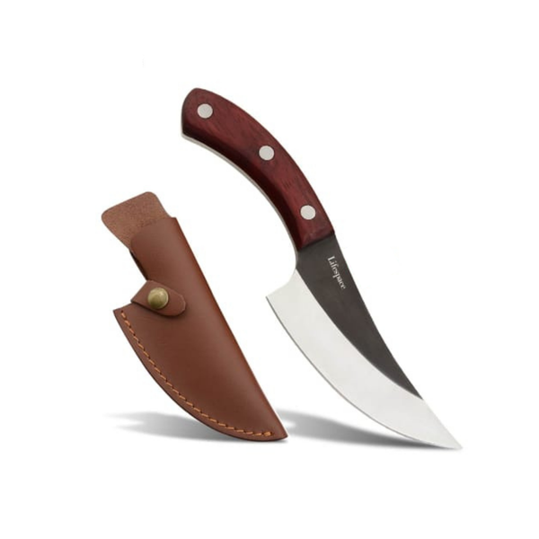 Lifespace Viking Style Chef Knife with Wood Handle &amp; Sheath