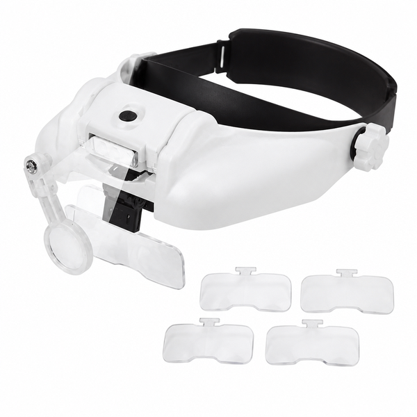Helmet Magnifier with 3 Lamps 5 Magnification Levels for Precision Work