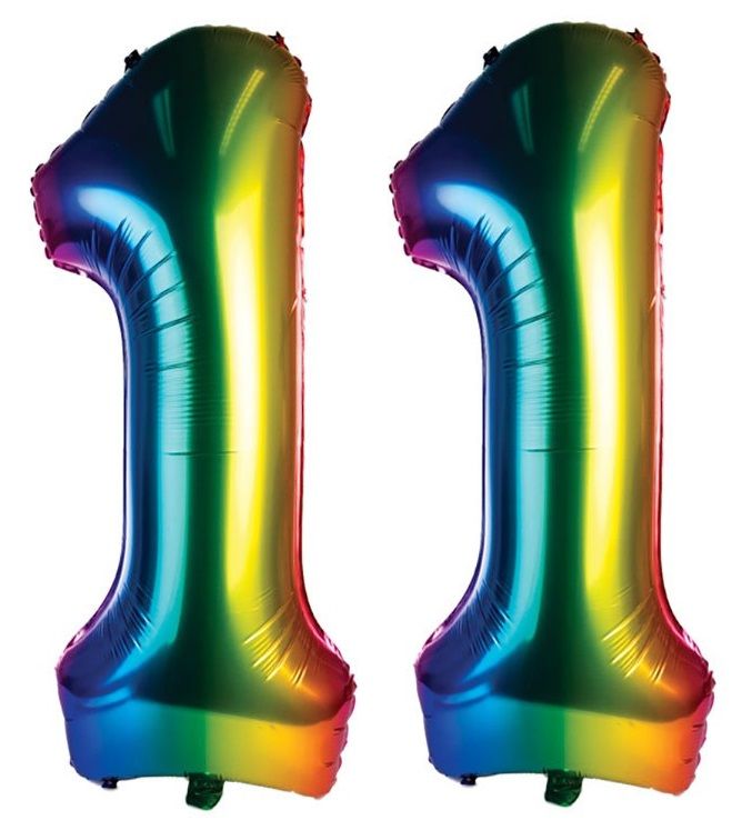 Number 11 Milestone Helium Balloons Rainbow - 106cm | Shop Today. Get