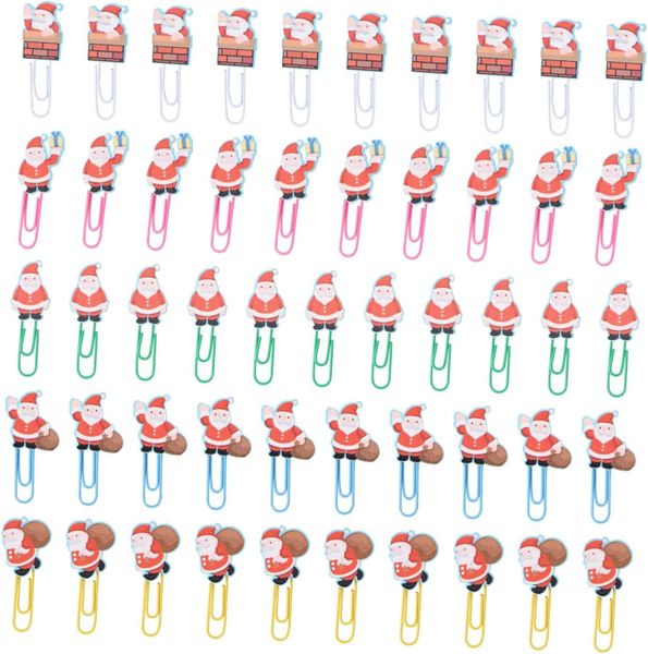 Santa Claus Wooden Paper Clips For Organizing Bookmarking And Photo Holdin