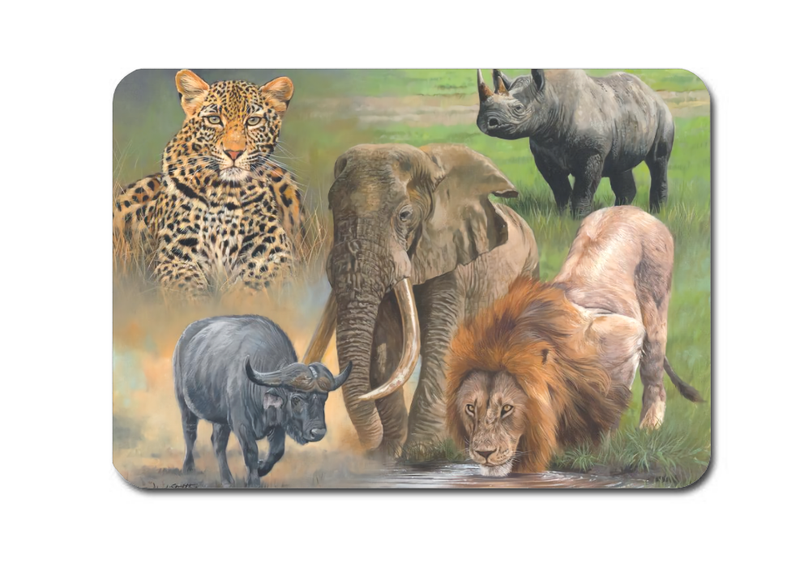 Africa's Big 5 Safari Mouse Pad - Wildlife-Inspired Desk Accessory