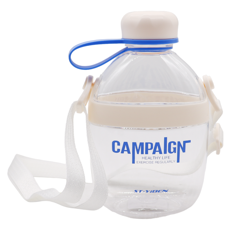 Hip Water Bottle 650ml Slim Reusable Bottles with Stripe and Carry