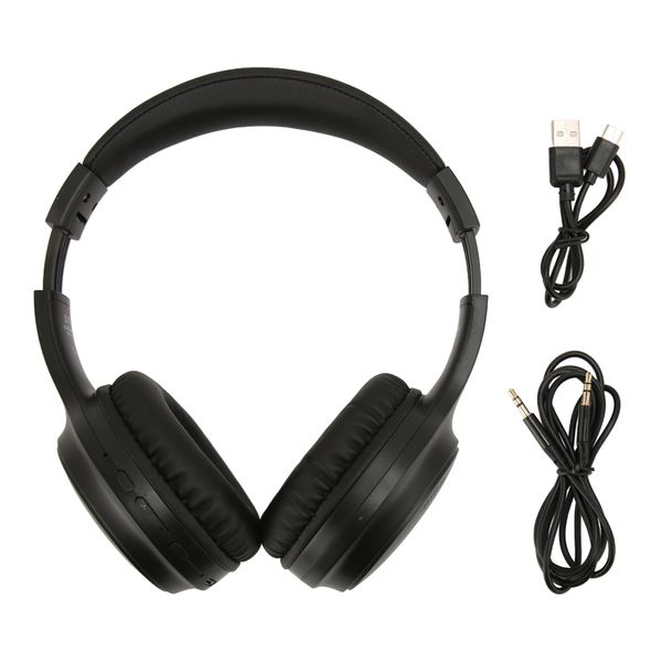Bluetooth Headphone Dual Playback Mode Foldable Wireless Headset Black