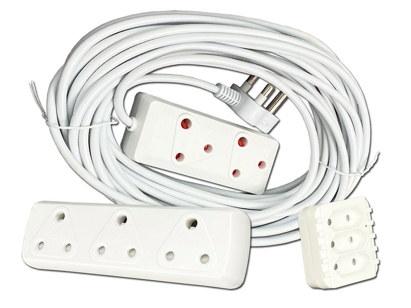 Everlotus Extension Cord 15M Bundle With 3 Way Multiplug And 1 Adapter