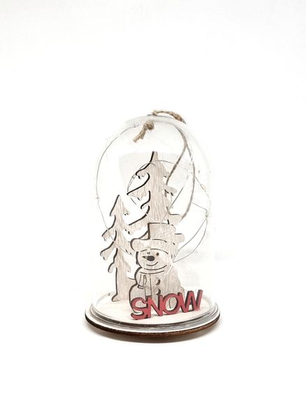 Glass Christmas Dome Snowman