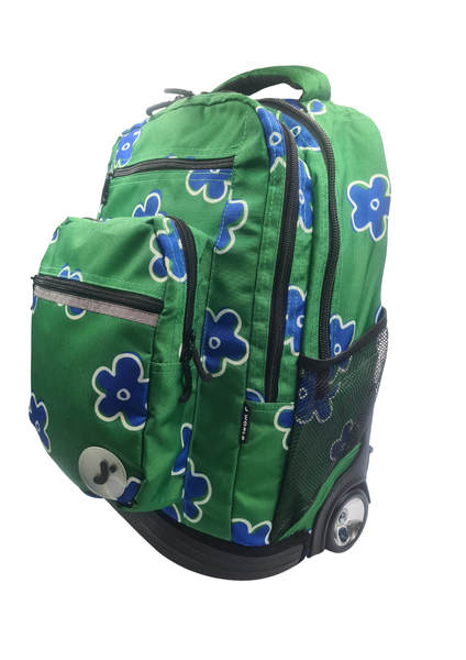 Rolling School Backpack with Laptop Compartment - Multi-Compartment Bag