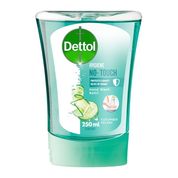 Dettol 250ml, No-Touch Hygiene Liquid Hand Wash Refill, Cucumber Splash