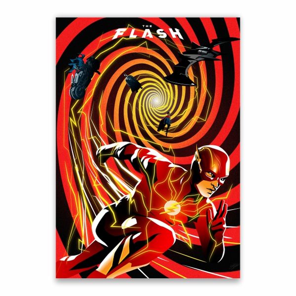 The Flash Through A Portal Poster - A1