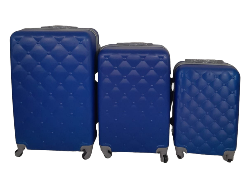 3 Piece Hard Outer Shell Navy Luggage Set - BTN