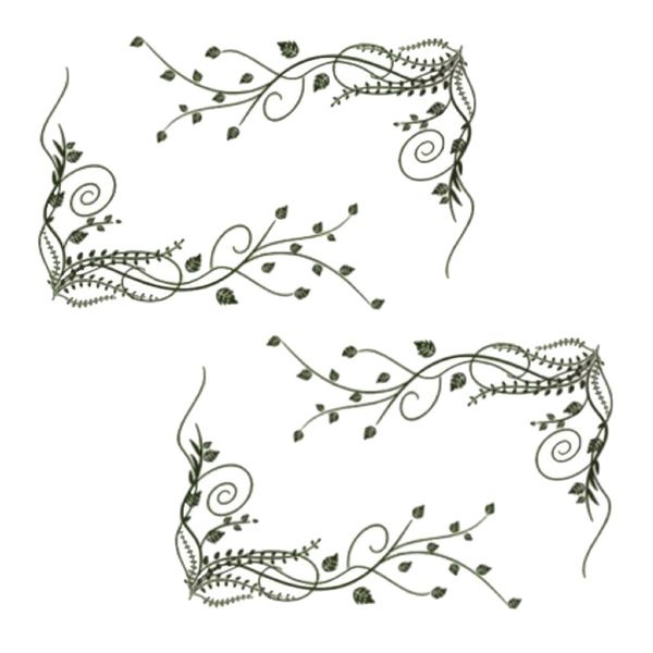 Decor Self-Adhesive Bathroom Glass Sticker Black Vine Design 2pc - 28cm