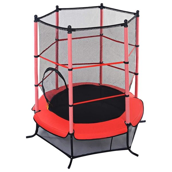 MC-73 Kids Safety Trampoline with Protective Enclosure for Home Play