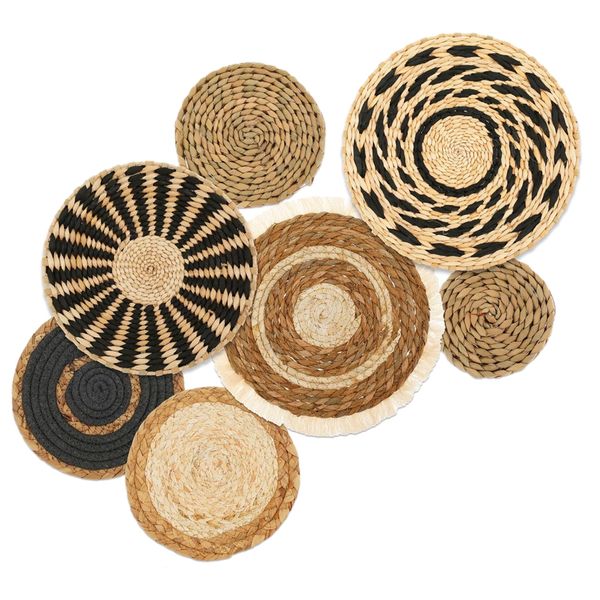 Handcrafted Wall Art Hanging Sea Grass Baskets - 7 Piece Set