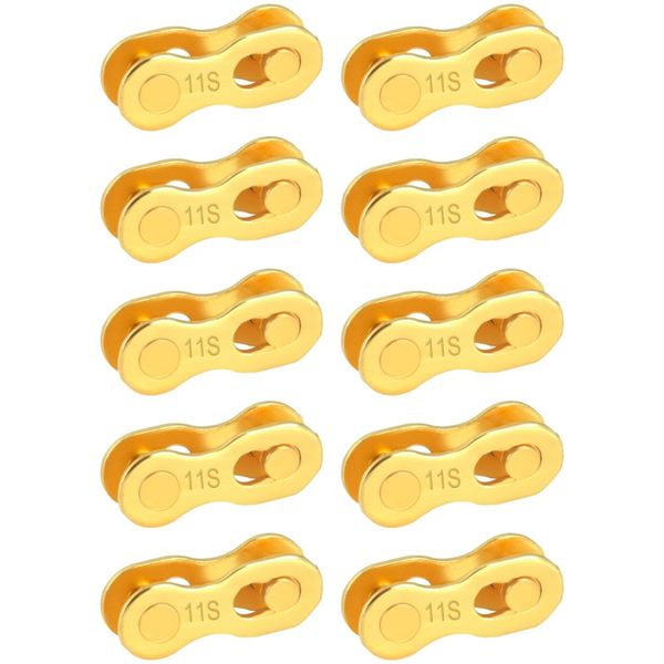 Fluir 10 Piece 11 Speed Gold Bicycle Chain Maste image