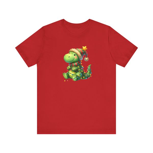 Festive Dino Kids T-shirt (Red)