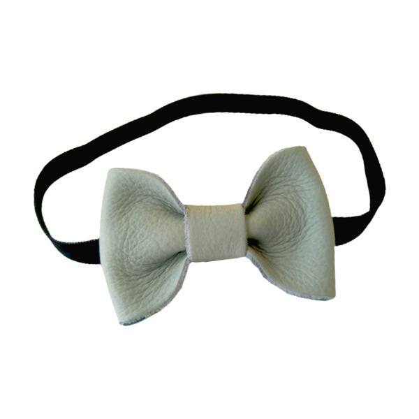 Pitta-Patta Soft Genuine Leather Pinched Bowtie - Duck Egg