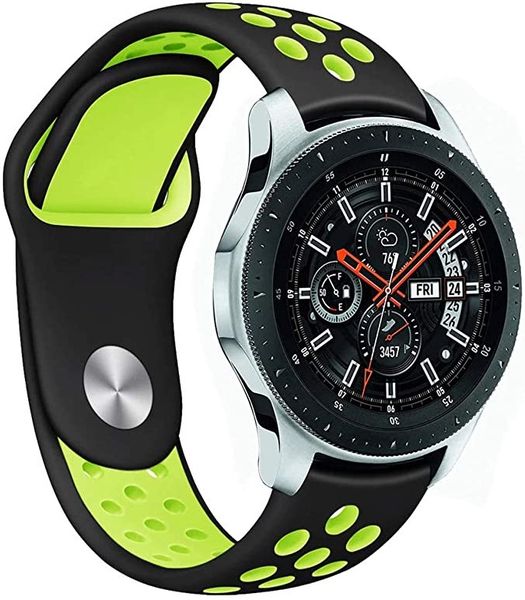 Silicone Sports Band for Smart Watch - Black &amp; Yellow - Newton - 22mm