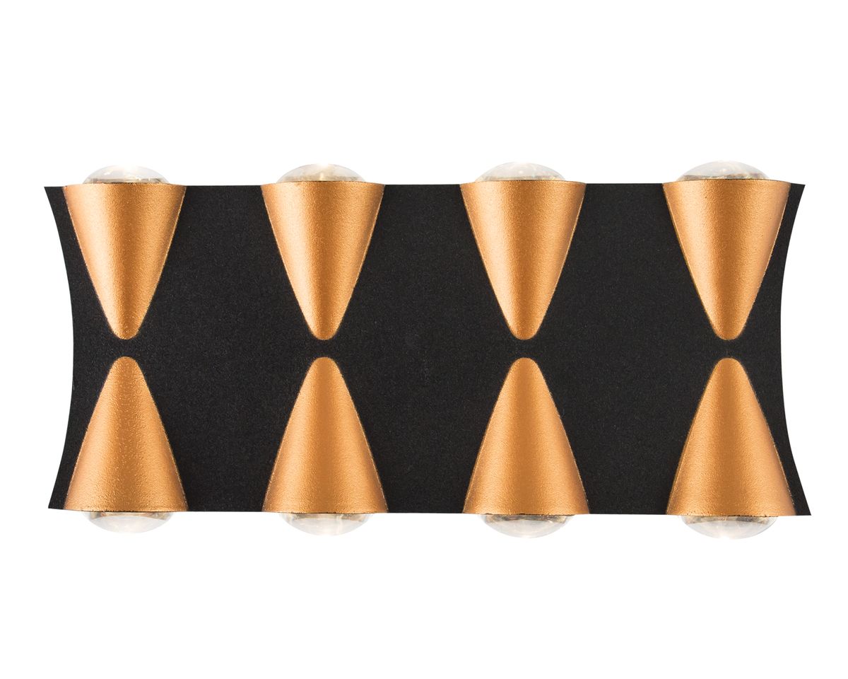 Modern Matt Black Up/Down LED Wall Light - L556 Black/Gold