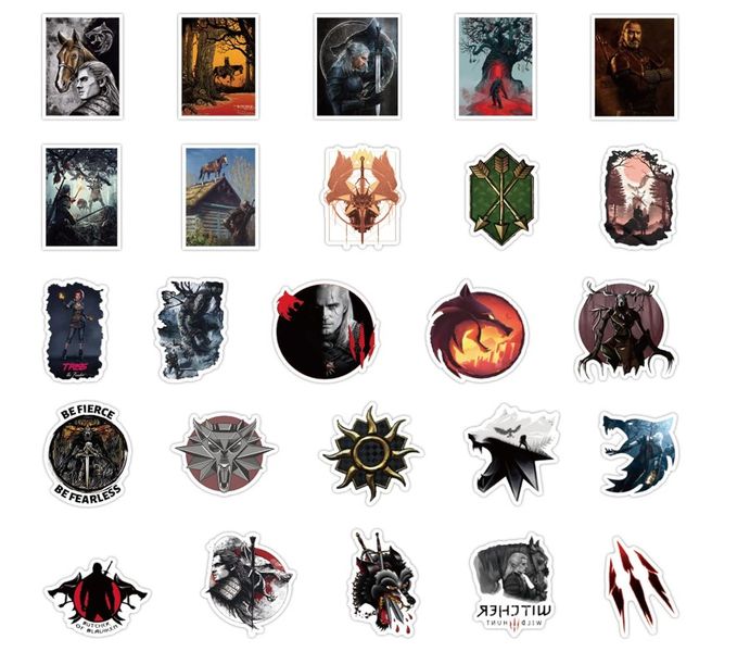 50 Piece The Witcher Inspired Sticker Pack