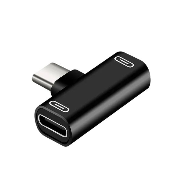 2-in-1 USB-C Splitter Adapter Black Compatible with Type-C Devices 1-Pack
