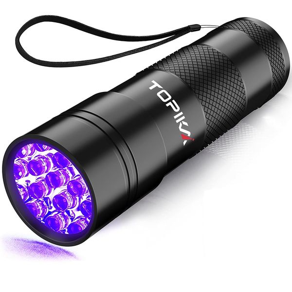 Topika UV Flashlight Blacklight Torch 12 LED for Pet Urine&amp;Stain Detecting