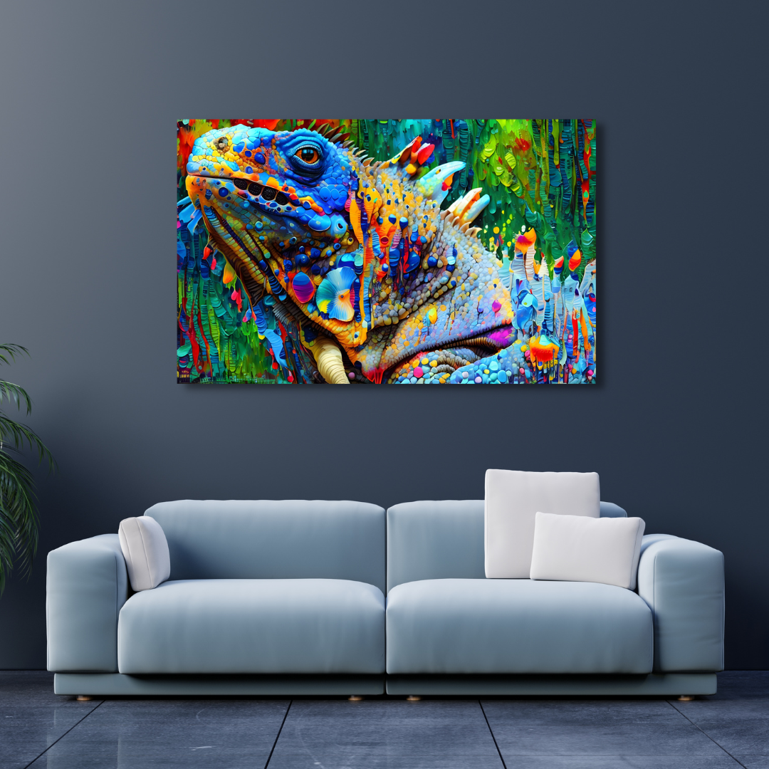 Canvas Wall Art - Iguana Colourama Artwork | Shop Today. Get it ...