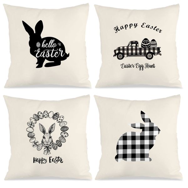 Rustic Easter Throw Pillow Covers, 45x45cm