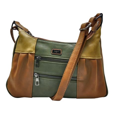 Women's Multi-Tone Faux Leather Handbag - Stylish Shoulder Bag 1065 Image