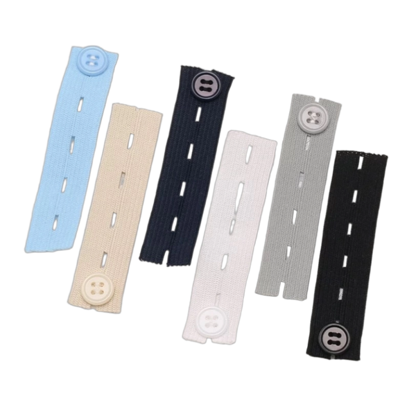 6Pcs Waist Extender Button Elastic Comfy Adjustable Waistband Expanders