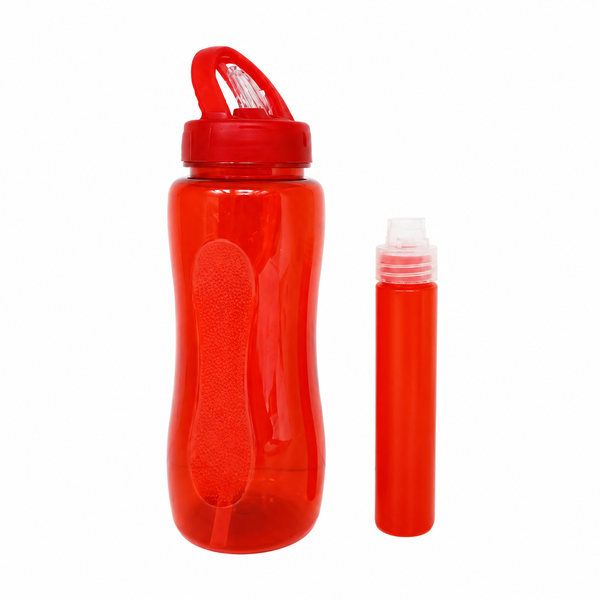 Water Bottle with Mist Spray - 600ml Reusable Tritan Plastic with Handle