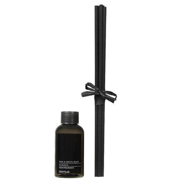 Blomus Fragrance Refill Set in Rose &amp; White Musk 100ml + 5 Diffuser Sticks
