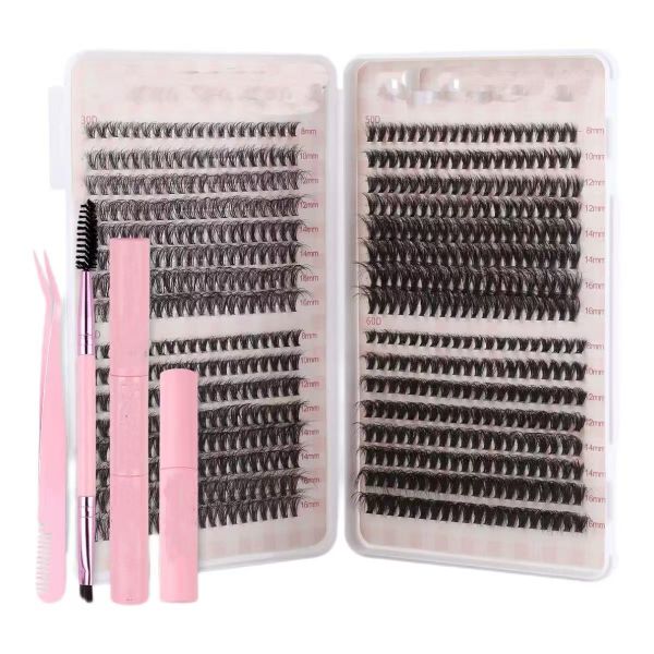 640 Pieces Eyelash Extensions 30D 40D 50D 60D, 8-16mm Eyelashes DIY Kit
