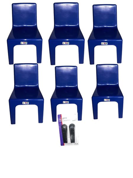 5xKiddies Plastic School Chair-Blue with Door Stopper Pack of 2