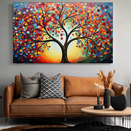 Canvas Wall Art - Colourful Tree Creative Art - HD0216