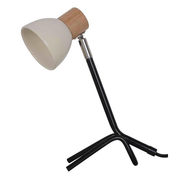 Metal Stool and Ceramic Lampshade Lamp