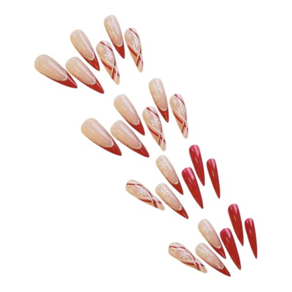 24pcs Winter Celebrity Christmas Snowflake Press On Nails
