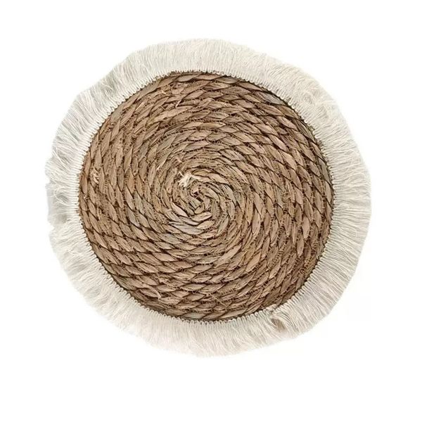 12 Pieces Plain 35cm Bohemia Style Grass Placemats For Table Decor